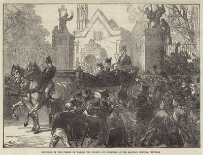 Recovery of the Prince of Wales, the Prince and Princess at the Railway Station, Windsor by Sir John Charles Robinson